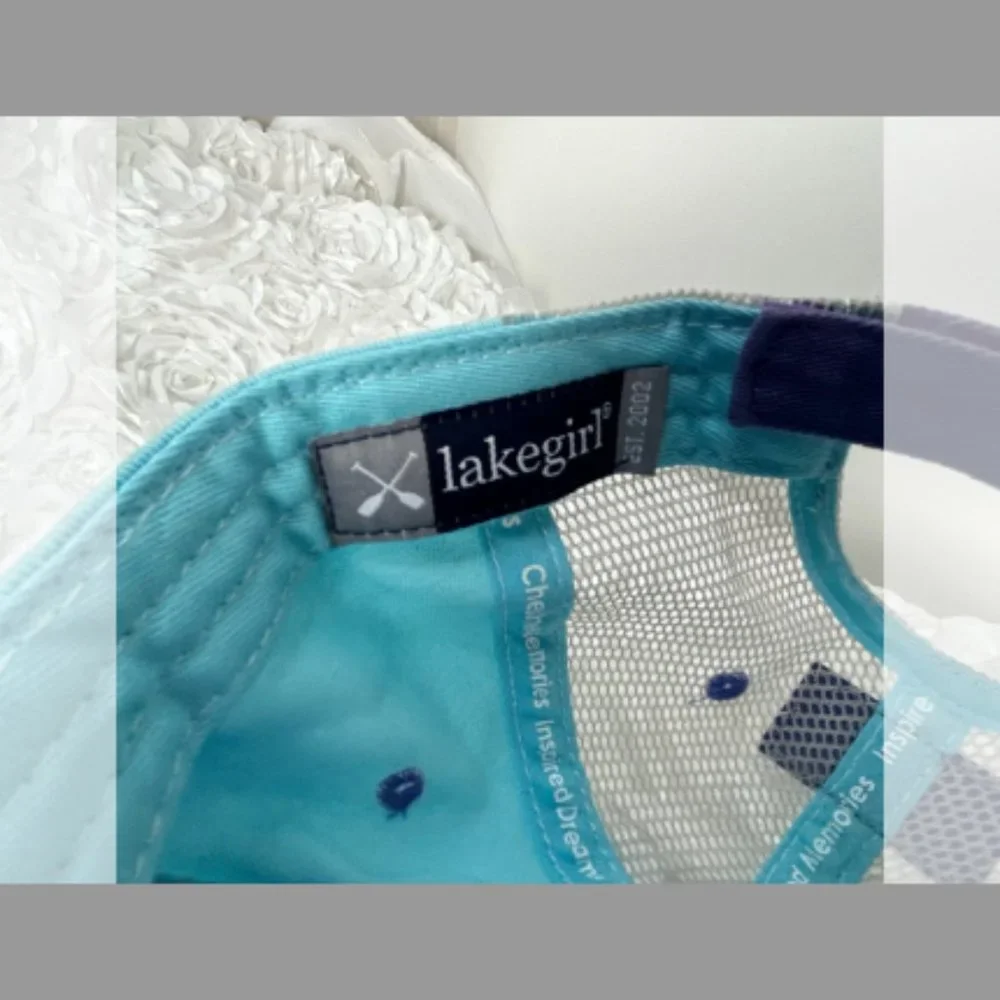Lakegirl Ballcap Blue/White/Gray/Pink 